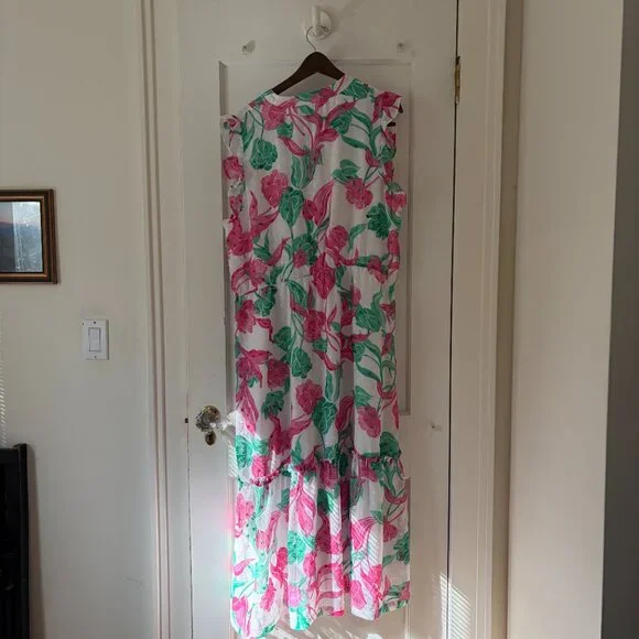 Draper James RSVP sleeveless floral print tiered maxi dress Size XXL - Picture 3 of 12